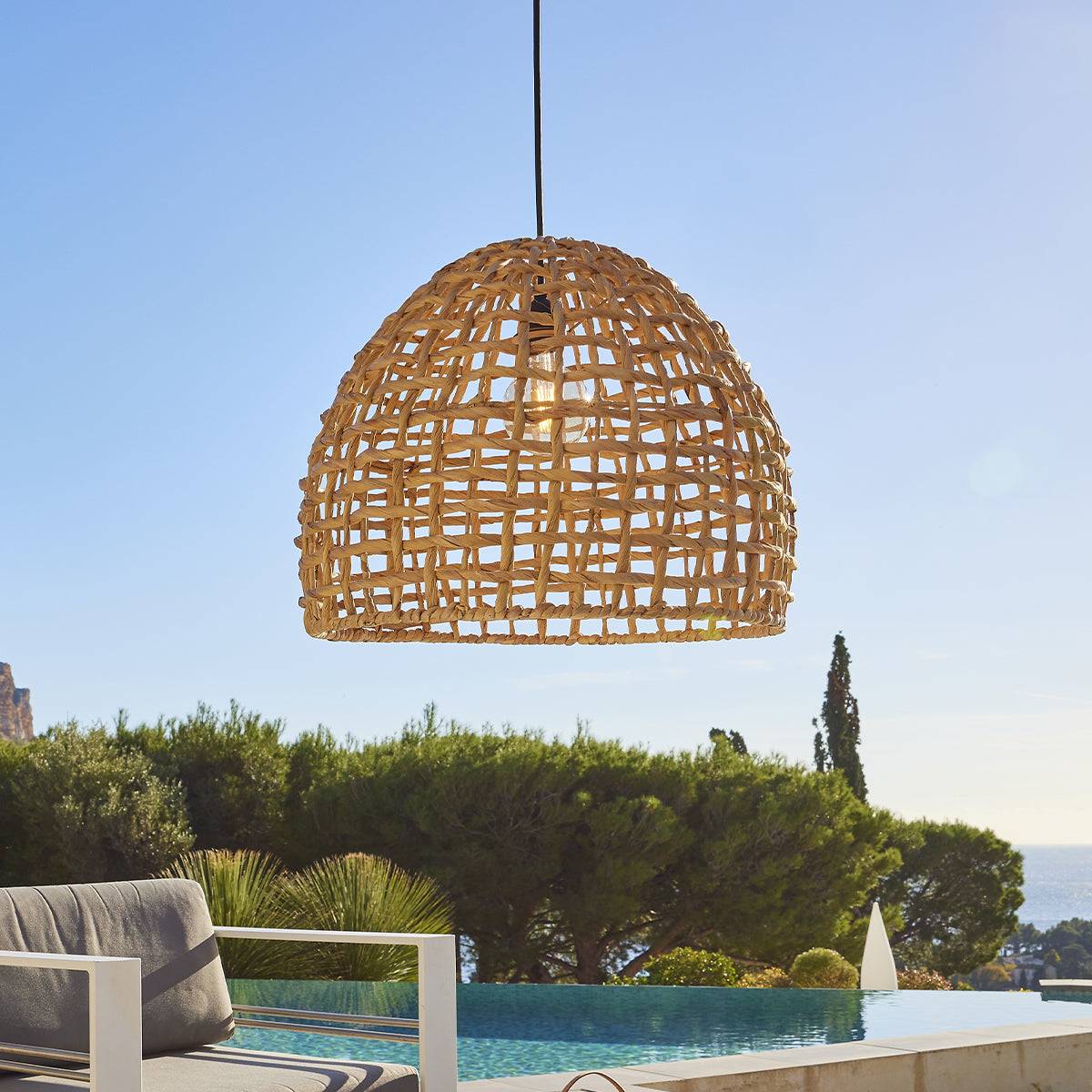 Lumisky - Suspension Extérieure Jacinthe d'Eau Beige D50cm Câble 5m - Image 3