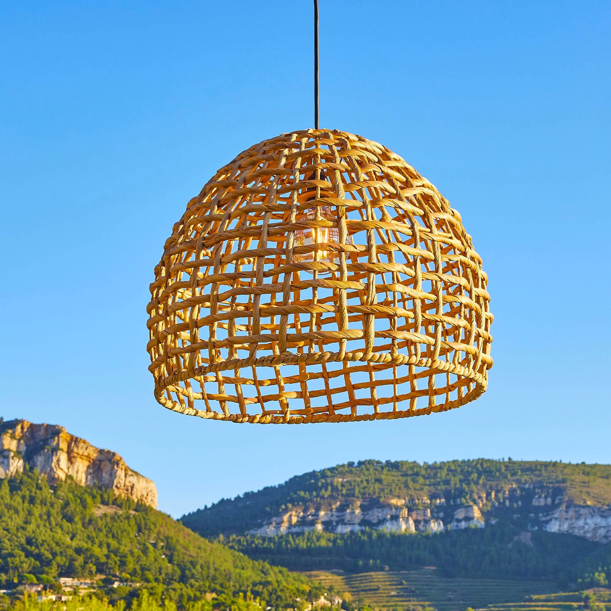 Lumisky - Suspension Extérieure Jacinthe d'Eau Beige D50cm Câble 5m - Image 2