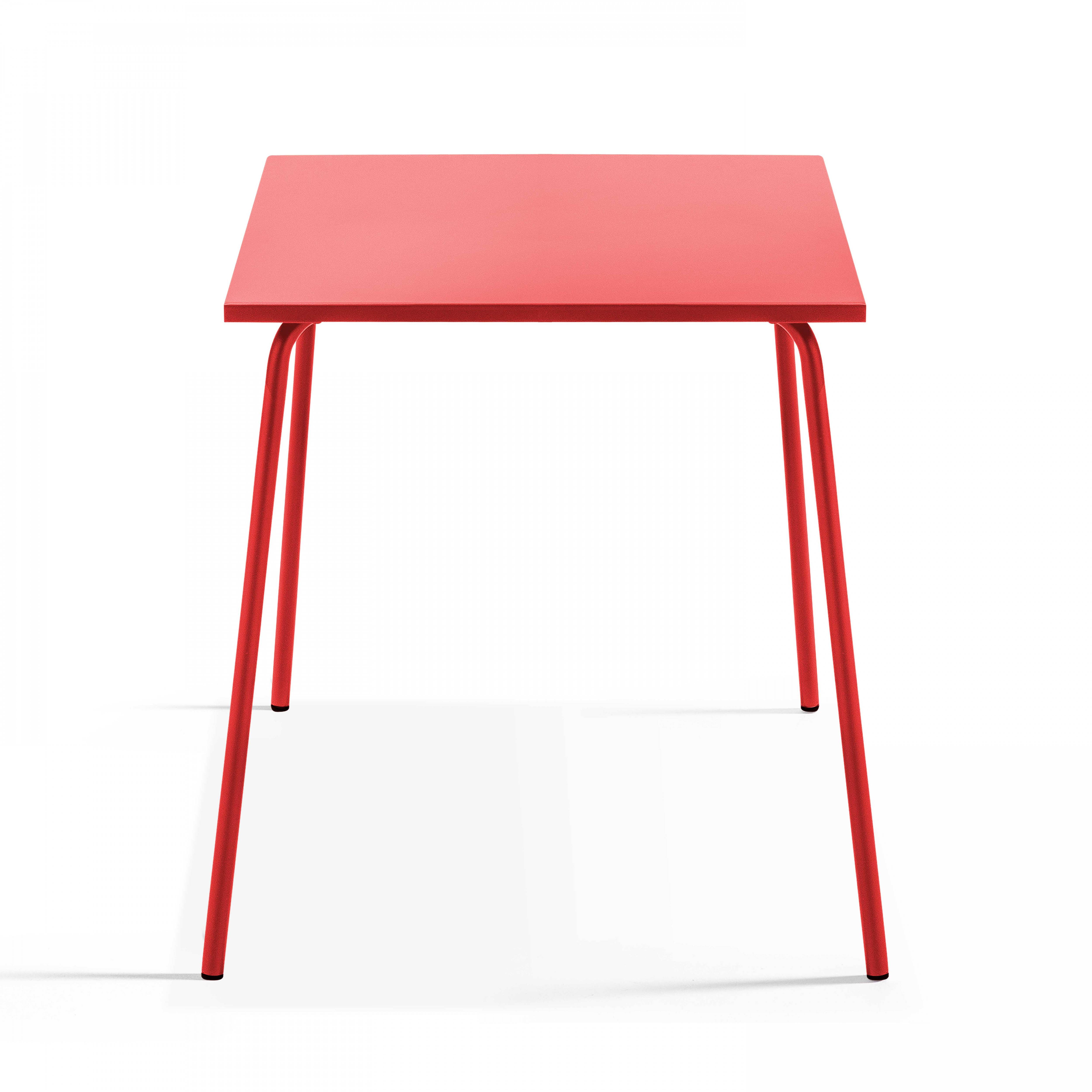 Oviala - Ensemble table de jardin carrée et 2 chaises bistrot rouge Palavas - Oviala - Image 3