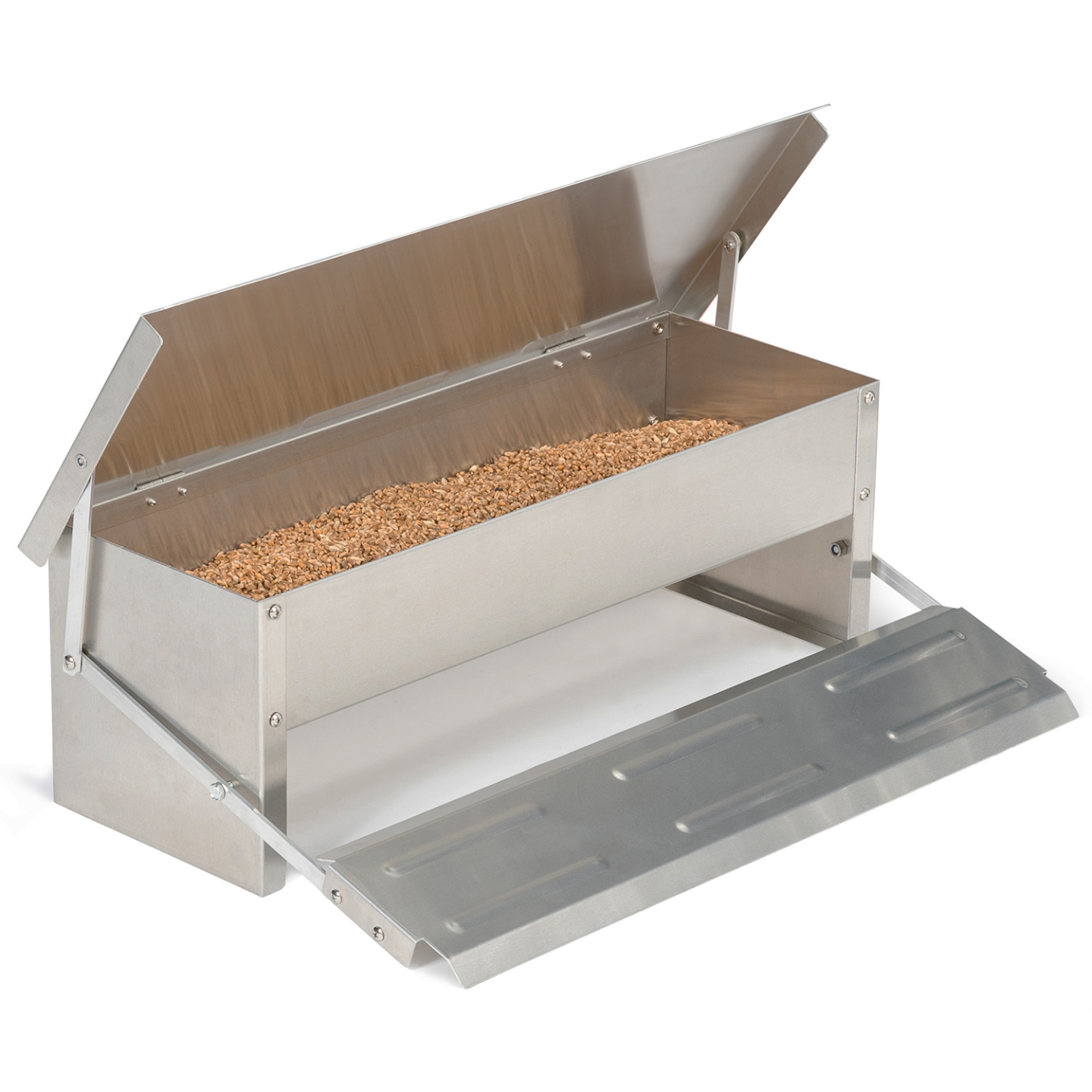 Mangeoire XL pour poules distributeur automatique à pédale en acier 5 KG - Image 6