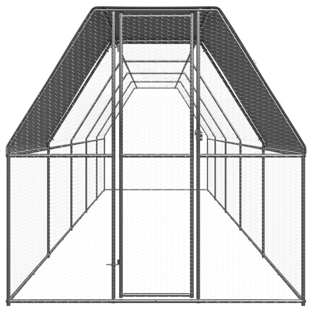 Poulailler Volière Extérieur Acier Galvanisé pour Jardin Sécurisé 2x10x2m – ComfortXL Outdoor Living - Image 2