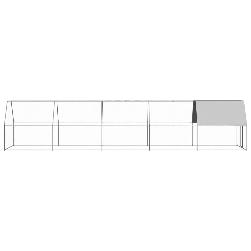 Poulailler Volière Extérieur Acier Galvanisé pour Jardin Sécurisé 2x10x2m – ComfortXL Outdoor Living - Image 3