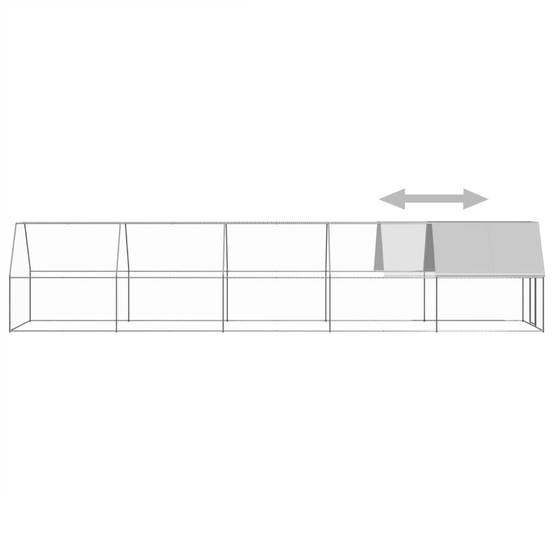 Poulailler Volière Extérieur Acier Galvanisé pour Jardin Sécurisé 2x10x2m – ComfortXL Outdoor Living - Image 4