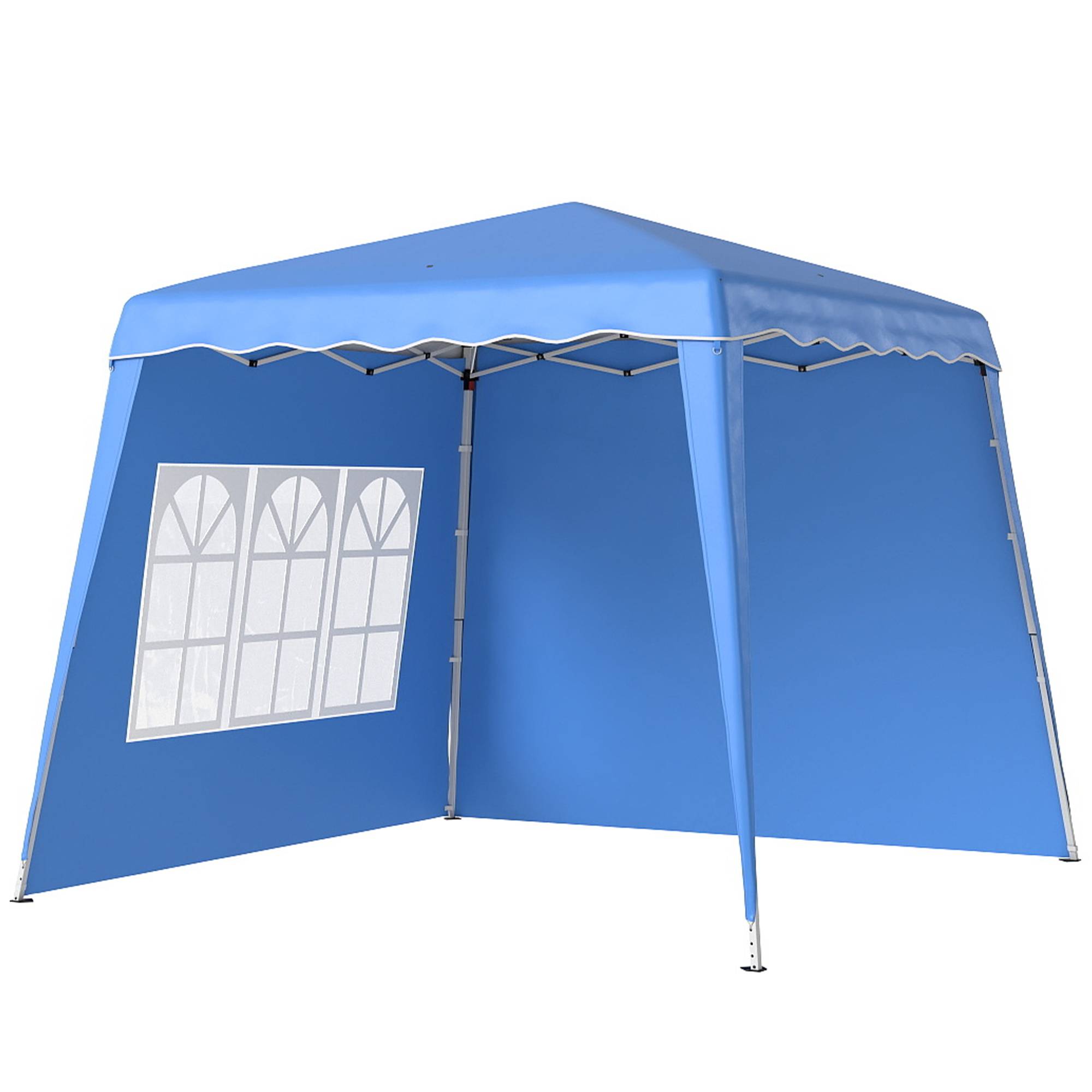 ComfortXL - Tonnelle pliante pop-up acier jardin 2 parois hauteur réglable 2,89 x 2,89 m bleu - ComfortXL Outdoor Living - Image 1
