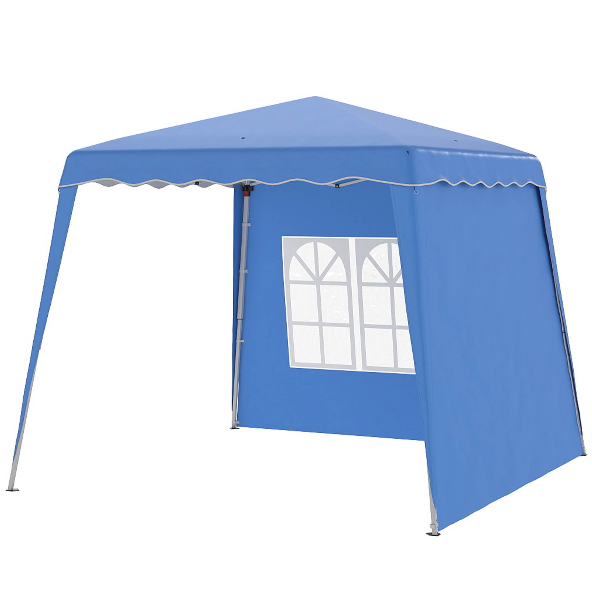 ComfortXL - Tonnelle pliante pop-up acier jardin 2 parois hauteur réglable 2,89 x 2,89 m bleu - ComfortXL Outdoor Living - Image 2