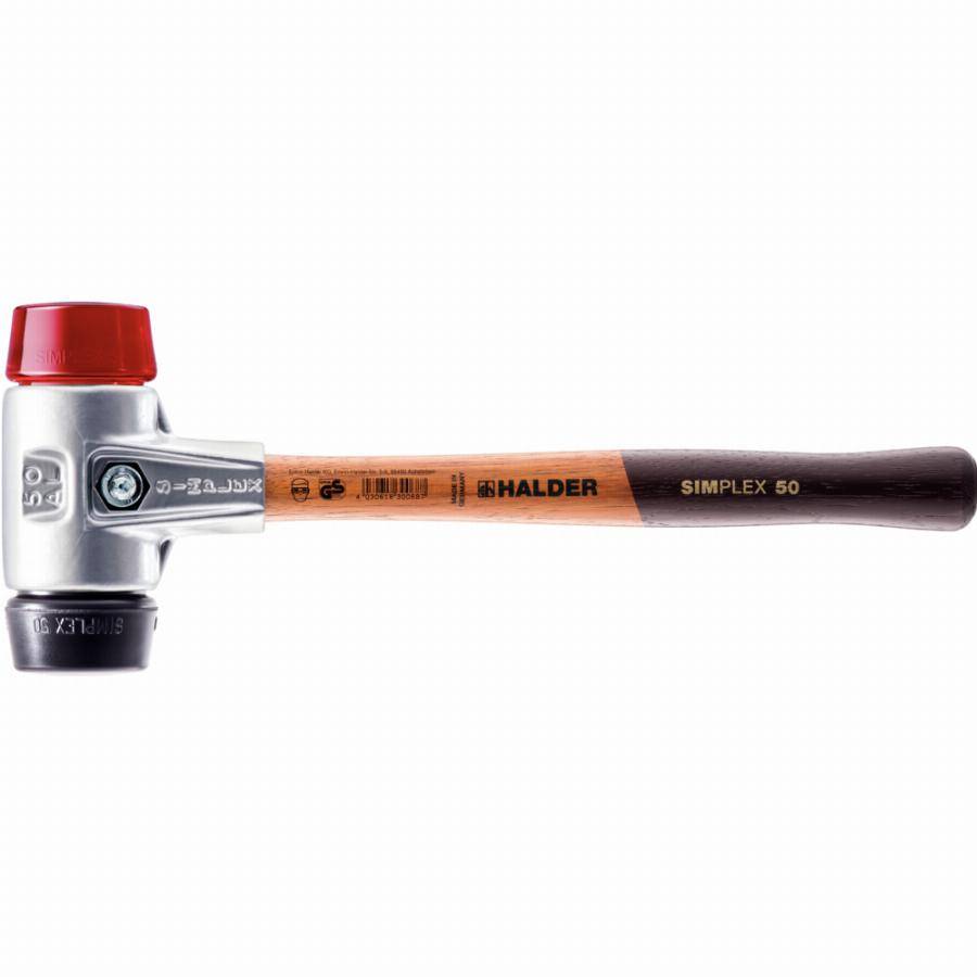 Maillet HALDER SIMPLEX Caoutchouc chargé / plastique avec boîtier en aluminium et manche en bois - D=30 mm - 3126.030