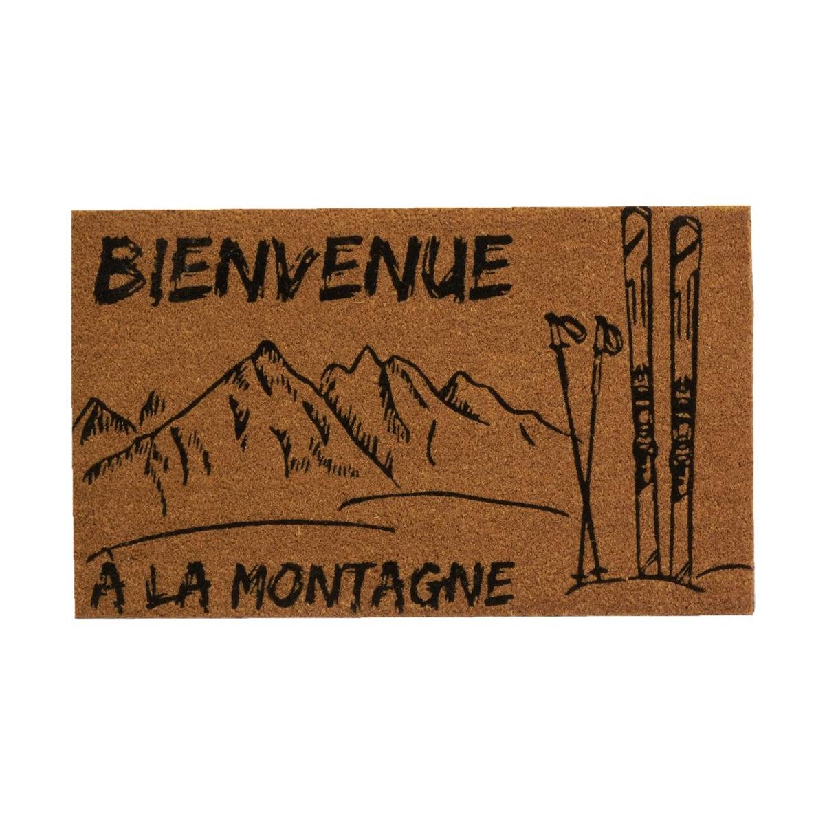 Aubry Gaspard - Paillasson coco intérieur extérieur 75 x 45 cm Bienvenue à la montagne - Image 1