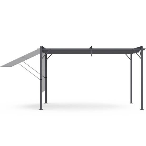 Auvent inclinable et réglable 250 x 150 cm pour pergola toit rétractable gris anthracite - Image 3