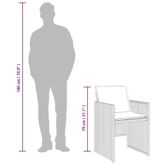 Vidaxl - Ensemble à manger de jardin et coussins 9 pcs mélange beige vidaXL 3211020 - Image 3
