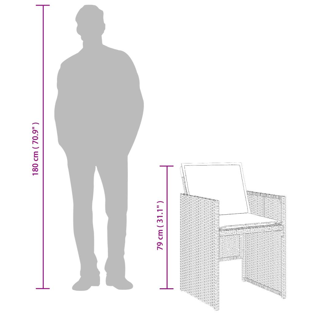 Vidaxl - Ensemble à manger de jardin et coussins 9 pcs mélange beige vidaXL 3211020 - Image 3