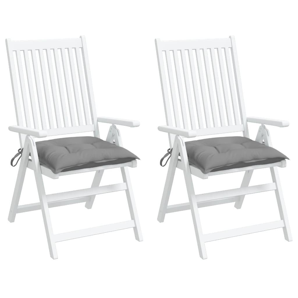Lot de 2 coussins de chaise tissu oxford gris 50 x 50 x 7 cm, poids:1.2kg - PANGIVO - Image 4
