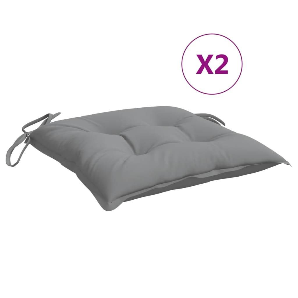 Lot de 2 coussins de chaise tissu oxford gris 50 x 50 x 7 cm, poids:1.2kg - PANGIVO - Image 2