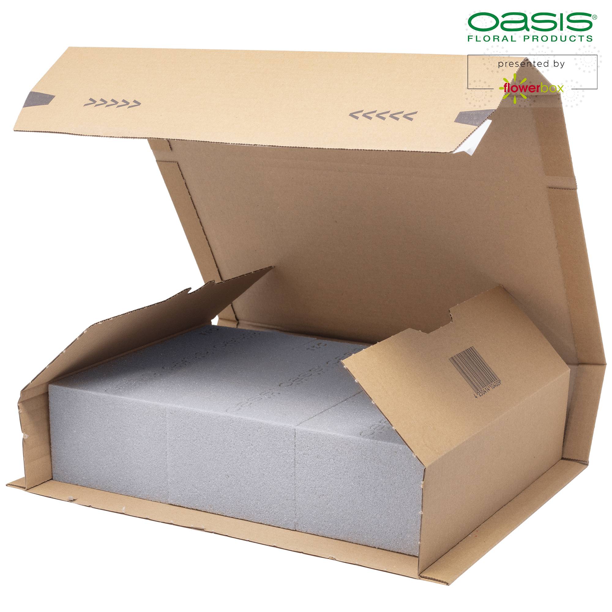 Flowerbox - 3x OASIS® SEC mousse de piquage pour arrangements de fleurs séchées - 23 x 11 x 7,5 cm - pour mariage, anniversaire, église, en forme de brique - Image 2