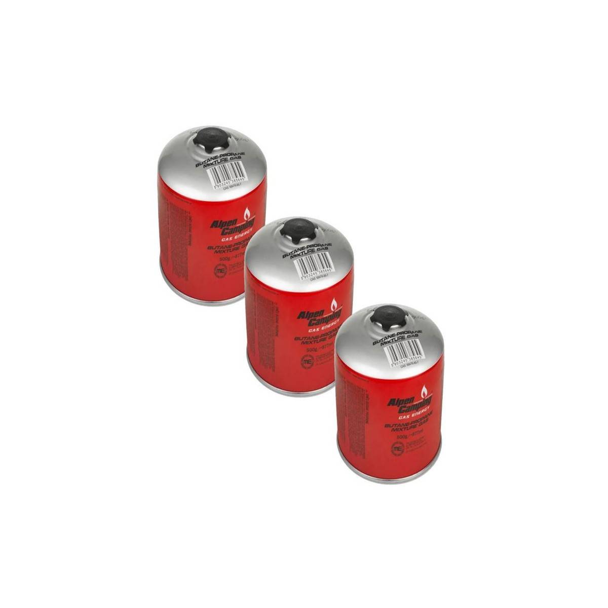 Pack de 3 Cartouches de gaz 500gr Butane/Propane MIX Gaz camping Appareils à gaz ALPENTECH - Image 1