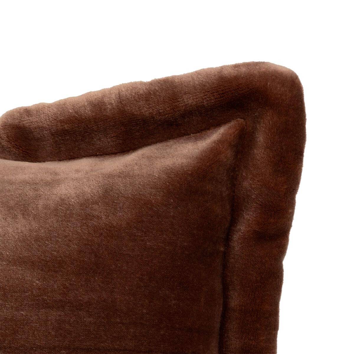 Coussin Déco Flanelle "Cuddly" 53x53cm Marron - Image 2