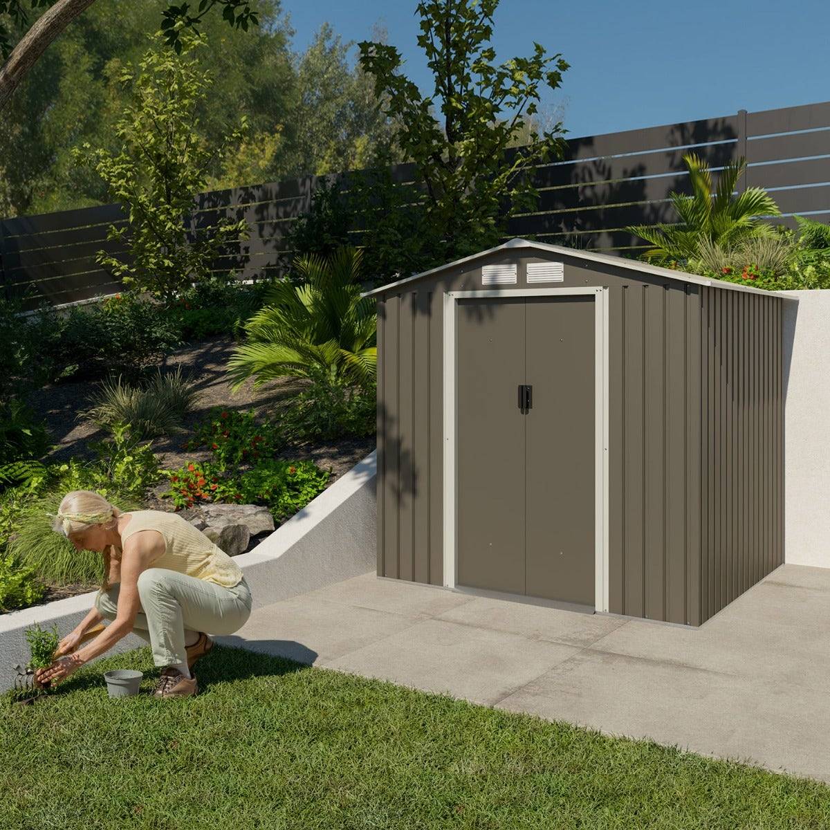 Abri de jardin métal 3,26 m2 + kit d'ancrage - Image 4