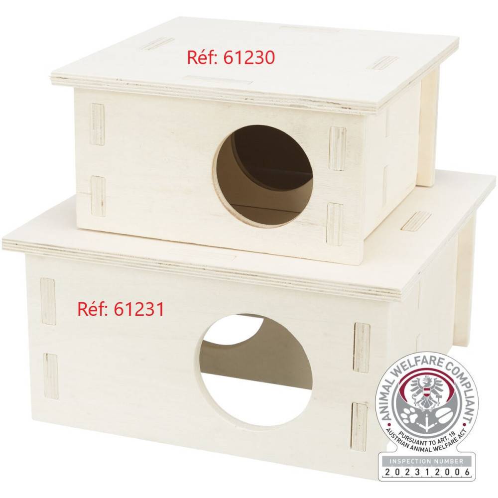 Trixie - Maison emboitable 2 chambres 25 x 12 x 25 cm pour grand hamster et dègues - Image 7
