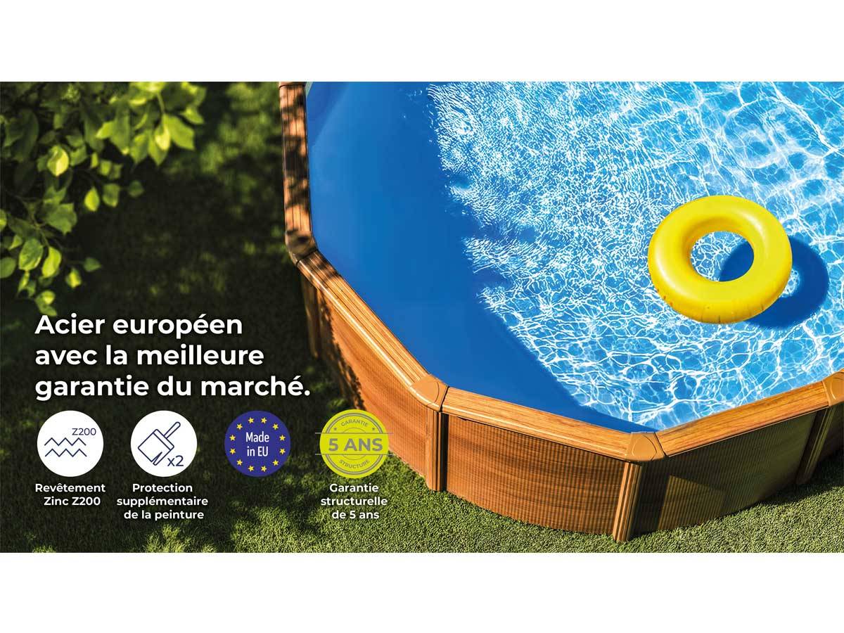 Gré - Kit piscine acier aspect bois Gré Amazonia ovale 6,34 x 3,99 x 1,32 m + Bâche d'hivernage - Image 5