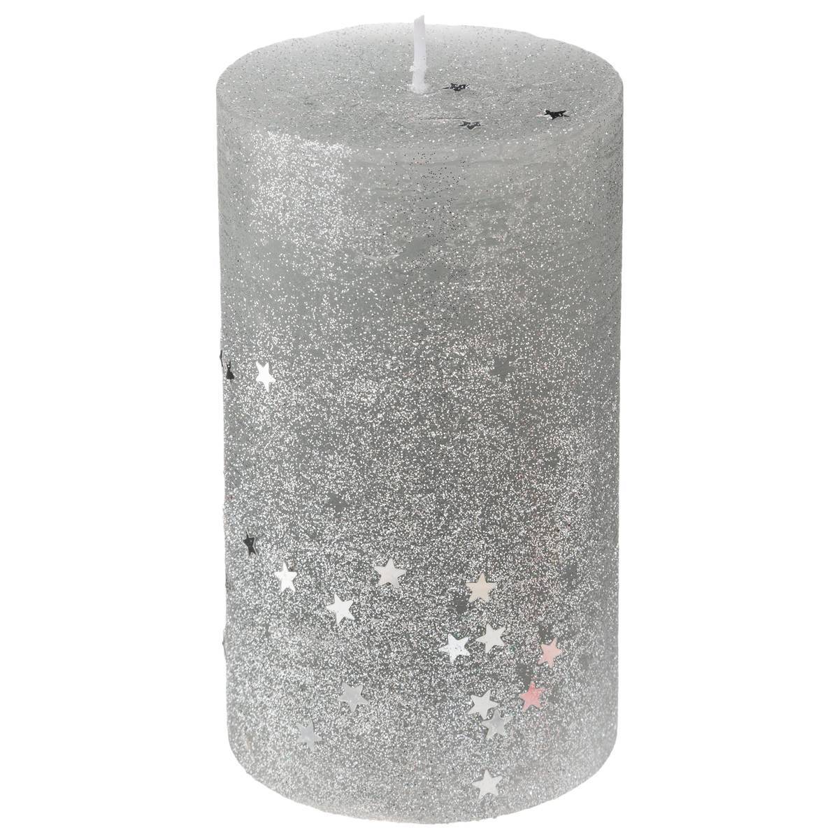 Atmosphera - Bougie cylindre pailletée argent H12 - Feeric Lights & Christmas - Image 2