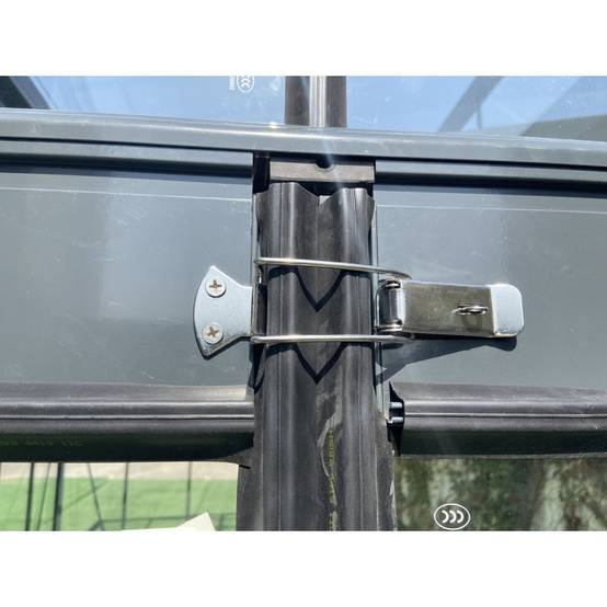 Serre adossée 11,85m² aluminium anthracite verre trempé 4mm Green Protect Luxe avec embase - Image 4