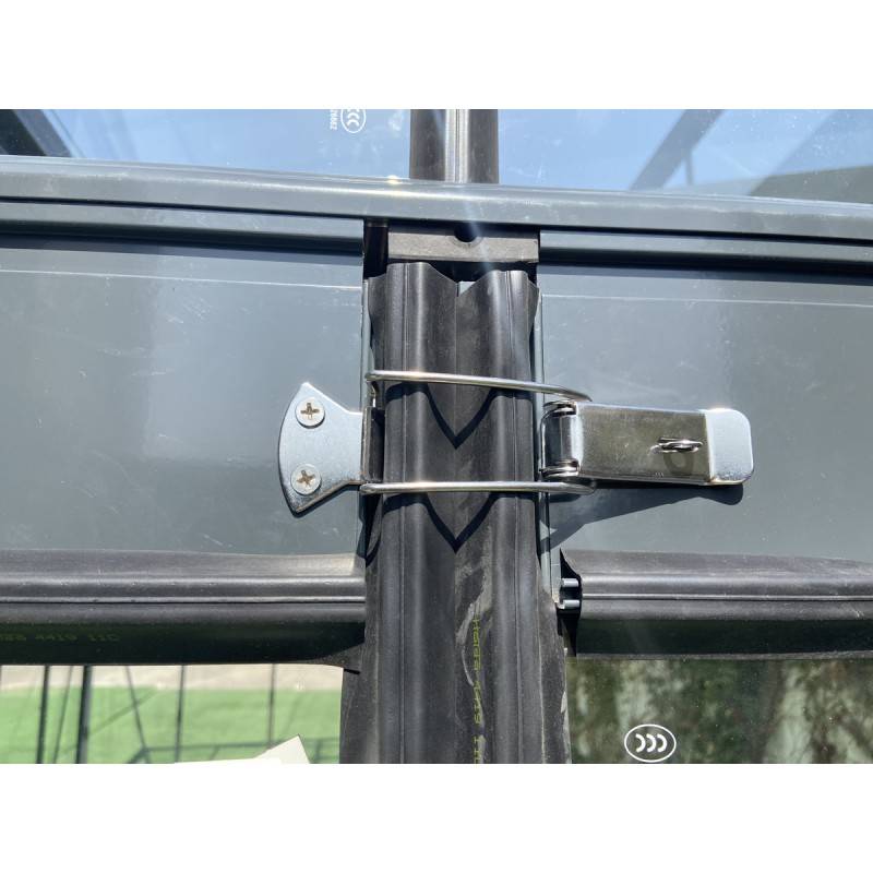 Serre adossée 11,85m² aluminium anthracite verre trempé 4mm Green Protect Luxe avec embase - Image 4