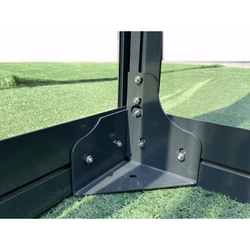 Serre adossée 11,85m² aluminium anthracite verre trempé 4mm Green Protect Luxe avec embase - Image 7