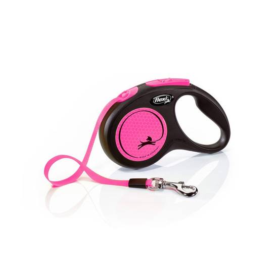 Flexi - Laisse New Neon M Tape 5 m black/ neon pink CL21T5-251-S-NEOP Flexi - Image 1