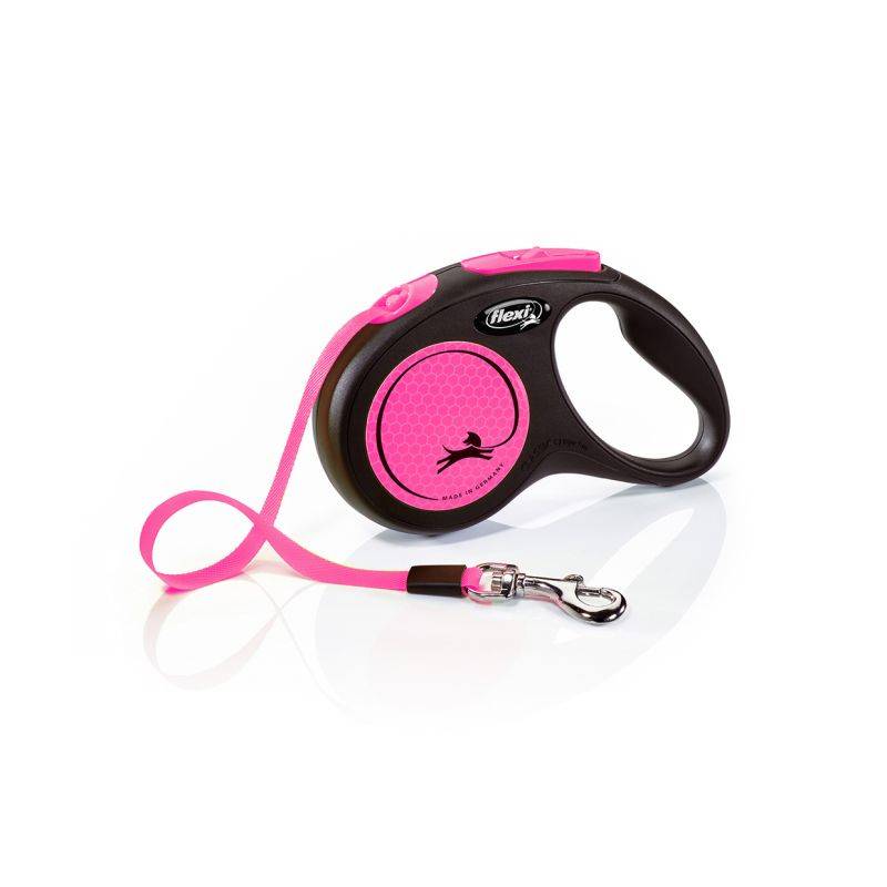 Flexi - Laisse New Neon M Tape 5 m black/ neon pink  CL21T5-251-S-NEOP Flexi - Image 1