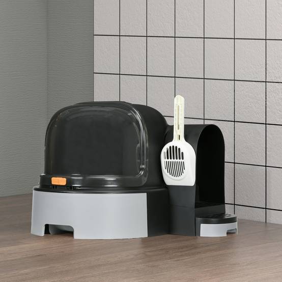 Maison de toilette plastique chats hygiène propreté 52x60x42cm gris - ComfortXL Outdoor Living - Image 4
