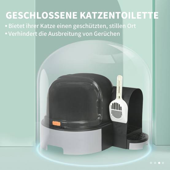 Maison de toilette plastique chats hygiène propreté 52x60x42cm gris - ComfortXL Outdoor Living - Image 8