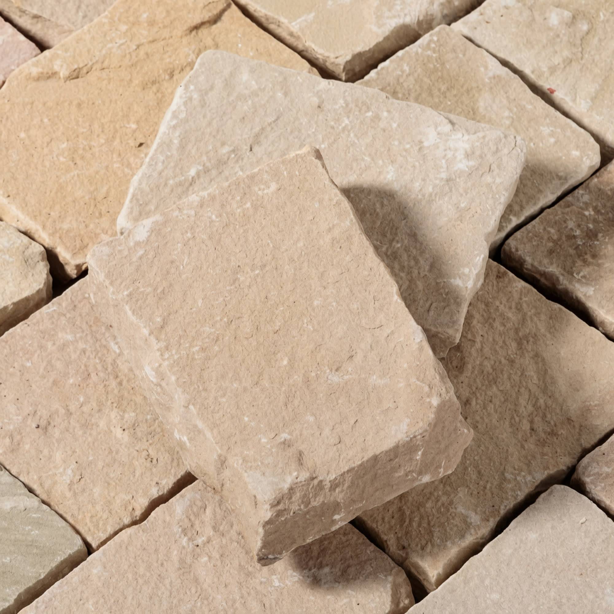 Pavé Grès Kandla Beige 20x14x5-7 cm (vendu au m² - 30 pavés/m²) - RO'MA NATURE - Image 3