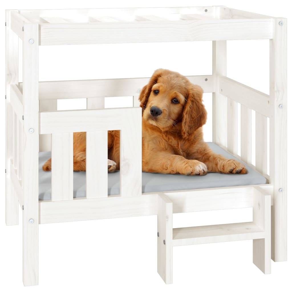 Vidaxl - Lit pour chien Blanc 75,5x63,5x70 cm Bois de pin solide vidaXL 822378 - Image 5