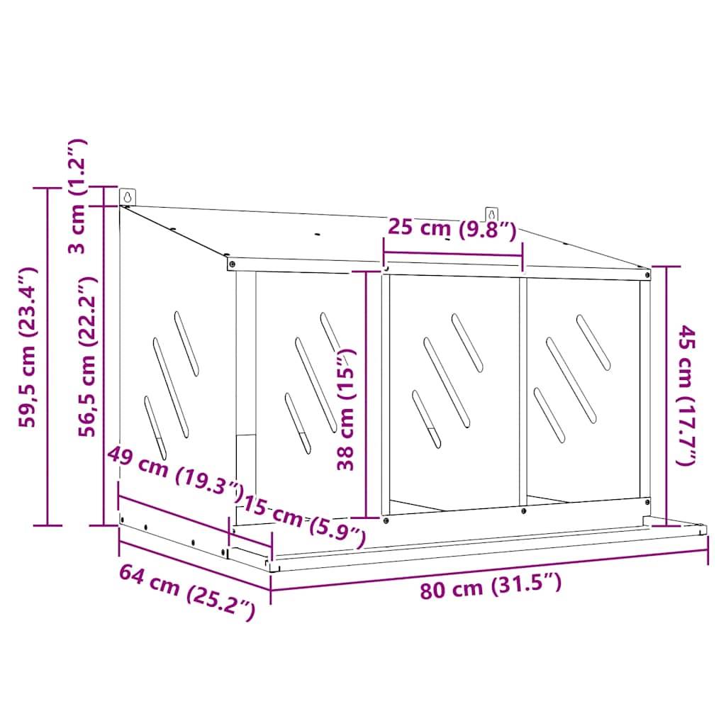 Pondoir de Poules 3 Compartiments Acier Galvanisé Nichoir de Ponte Argenté – ComfortXL Outdoor Living - Image 10