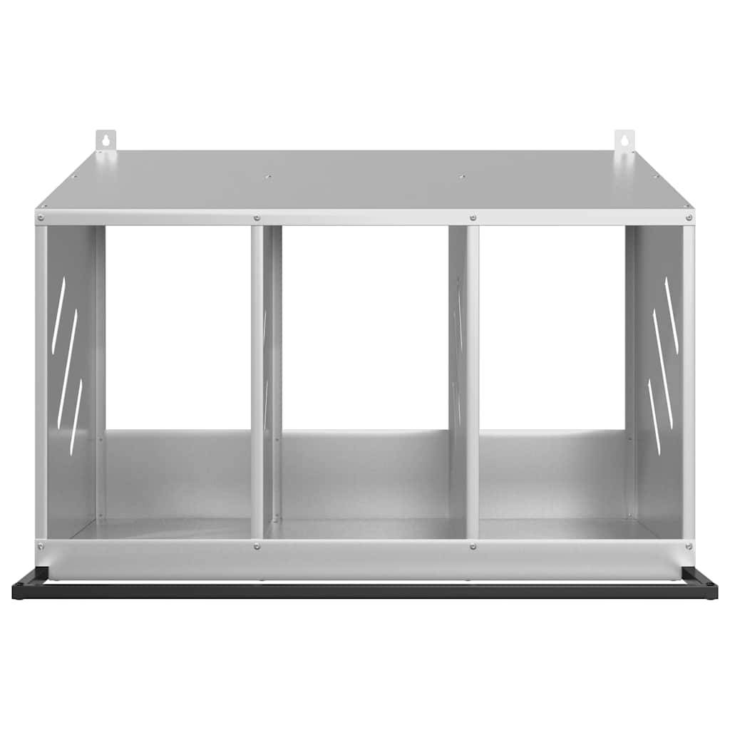 Pondoir de Poules 3 Compartiments Acier Galvanisé Nichoir de Ponte Argenté – ComfortXL Outdoor Living - Image 5