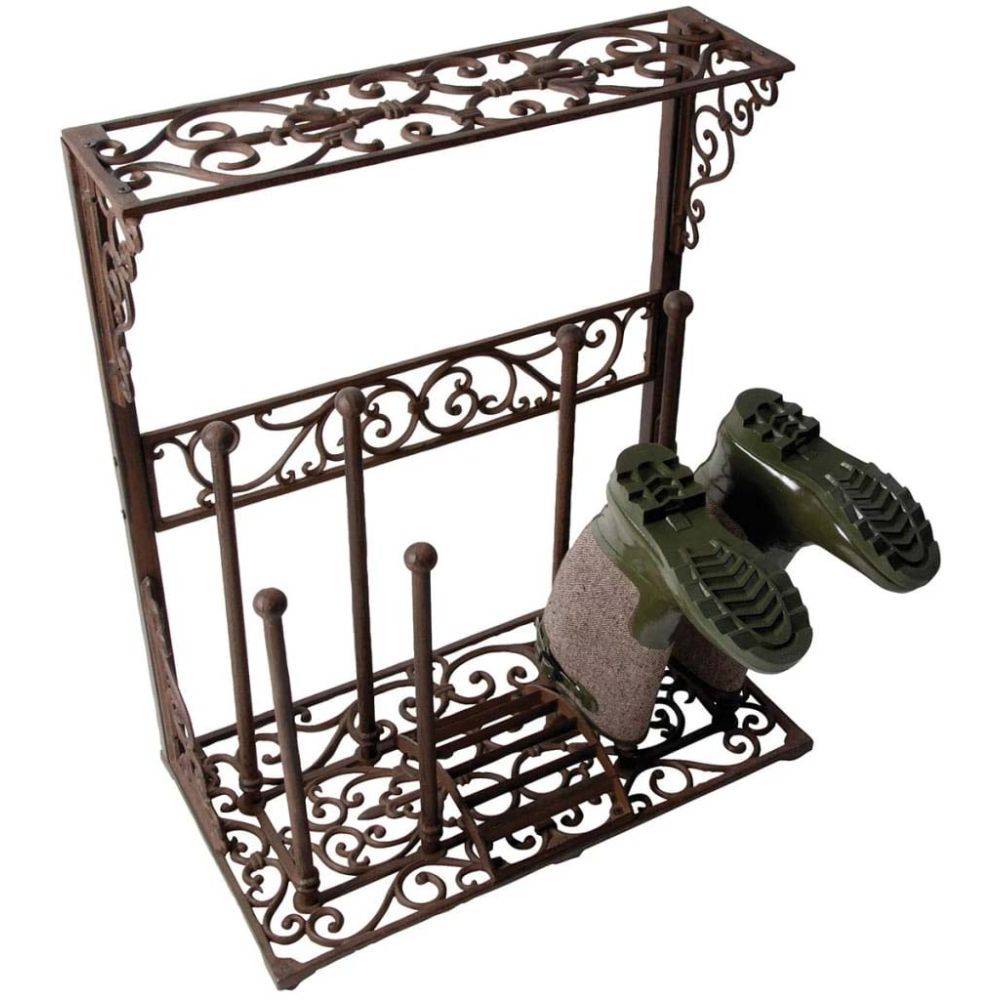 Esschert Design - Porte bottes de jardin en fonte 4 paires - Image 2