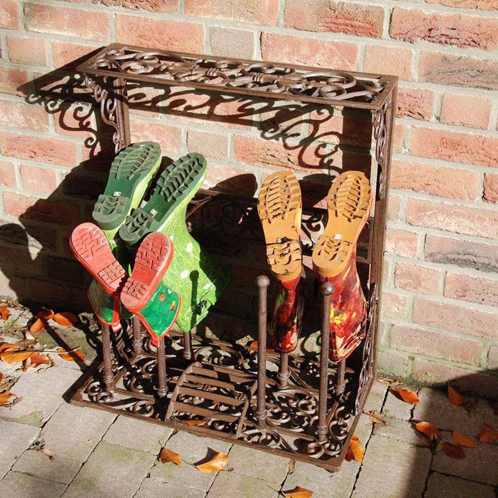 Esschert Design - Porte bottes de jardin en fonte 4 paires - Image 3
