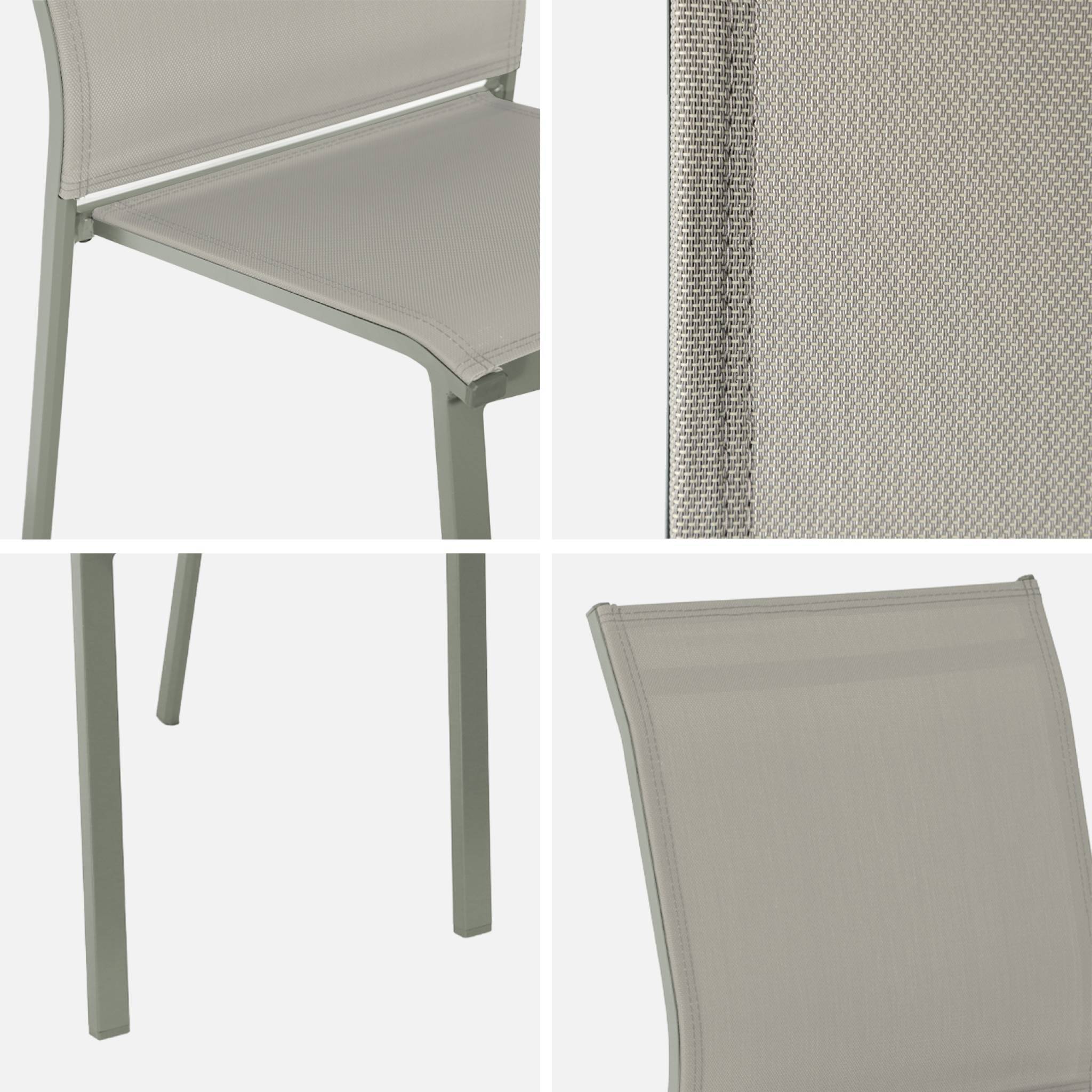 sweeek - Lot de 2 chaises de jardin CLEVELAND empilables aluminium et textilene kaki. 64.5 x 45.5 x 89.5 cm | sweeek - Image 6