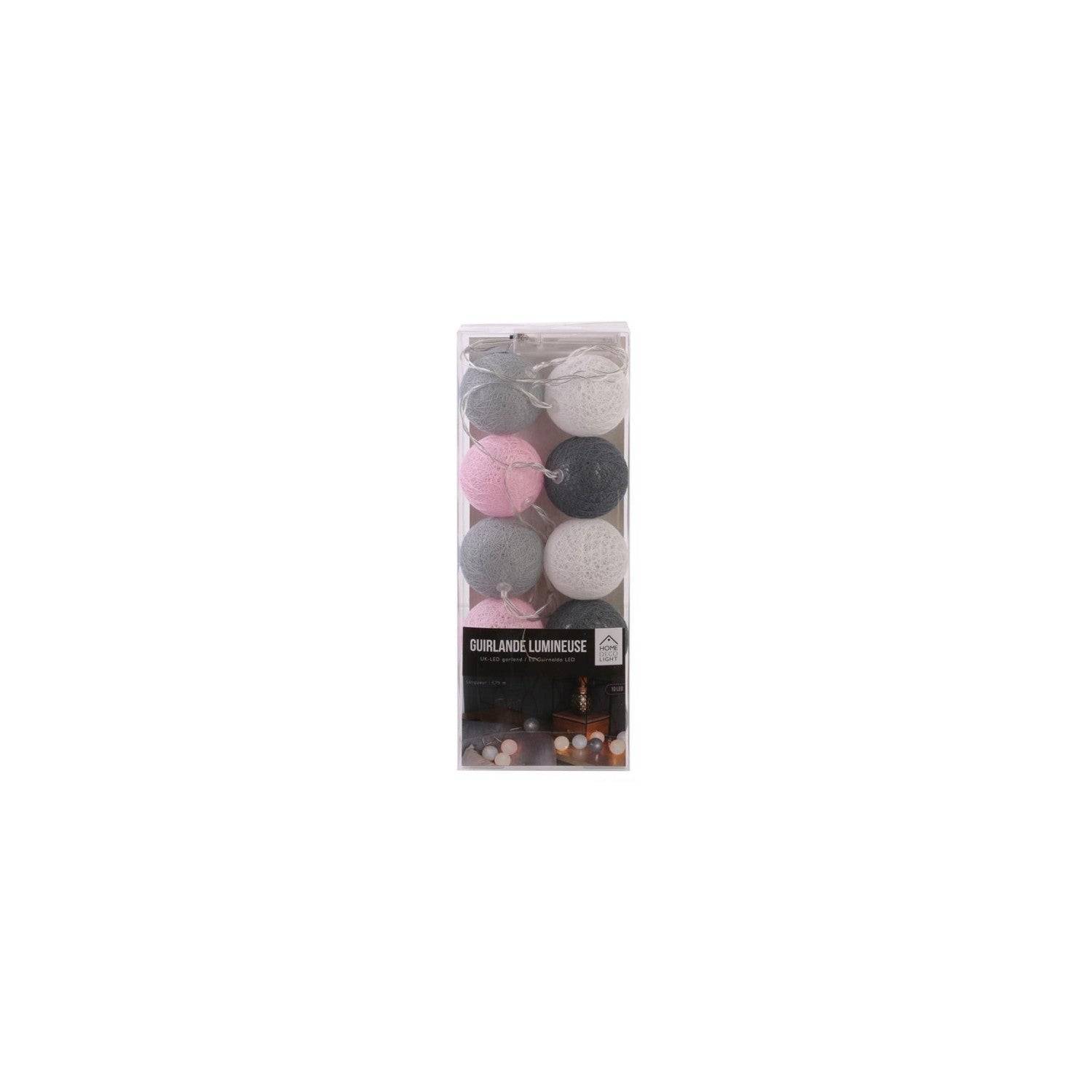 Entrepotbrico - Guirlande Lumineuse à Led "10 Boules" 175cm Gris Rose - Image 4