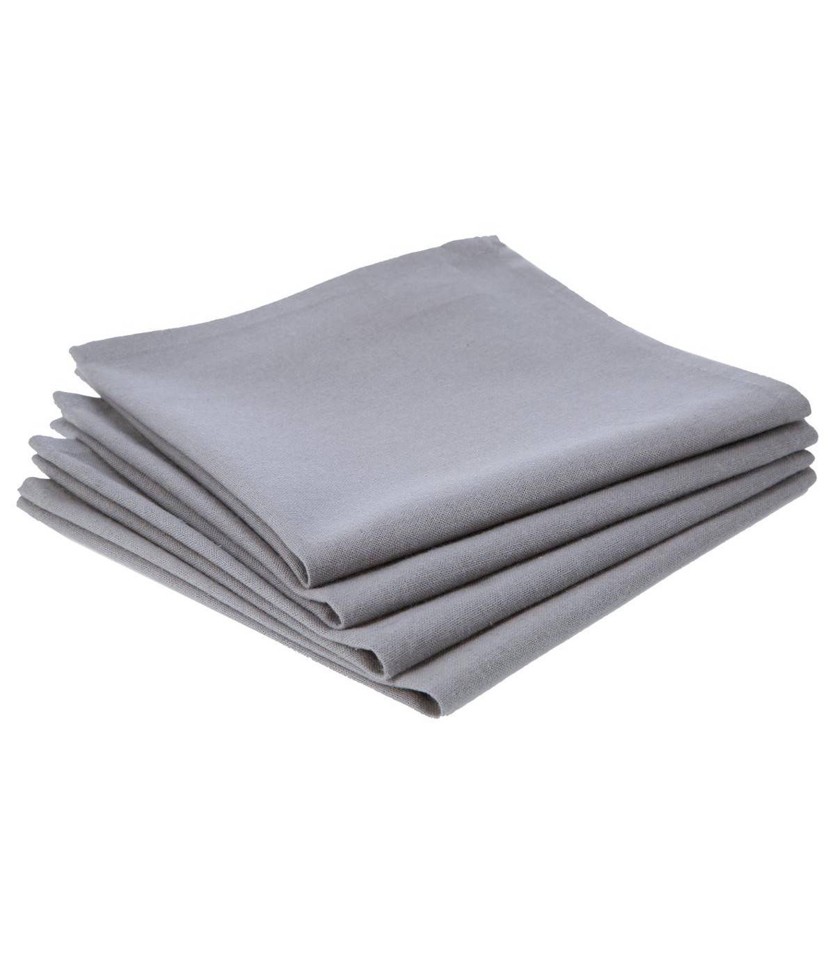 Lot de 4 Serviettes  de table en Coton Gris clair 40 x 40 cm - Image 1