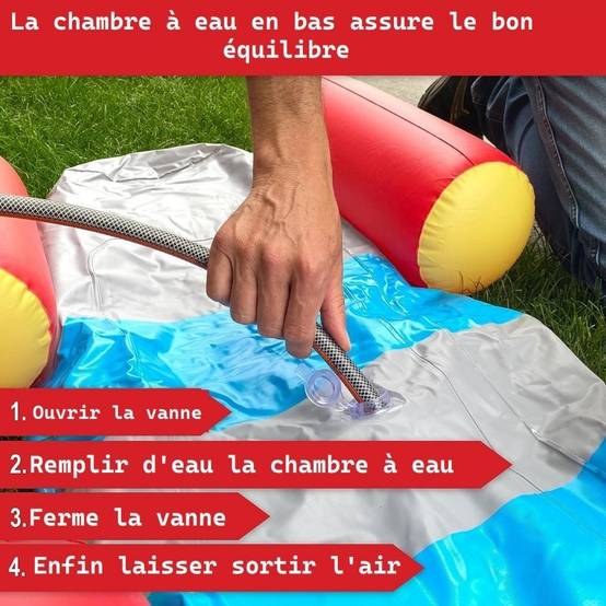 Fusée à eau Bouée gonflable Ballon flotteur pour piscines XXL 195x72x44cm 2 Pagaies pour adultes et enfants à partir de 6ans - Image 5