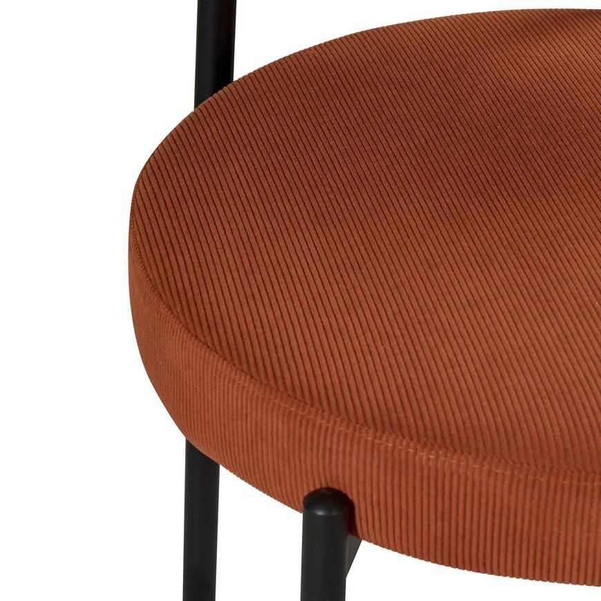 Sicaan Lot de 2 tabourets de bar modernes IRIS velours côtelé terracotta 65 cm - Image 5