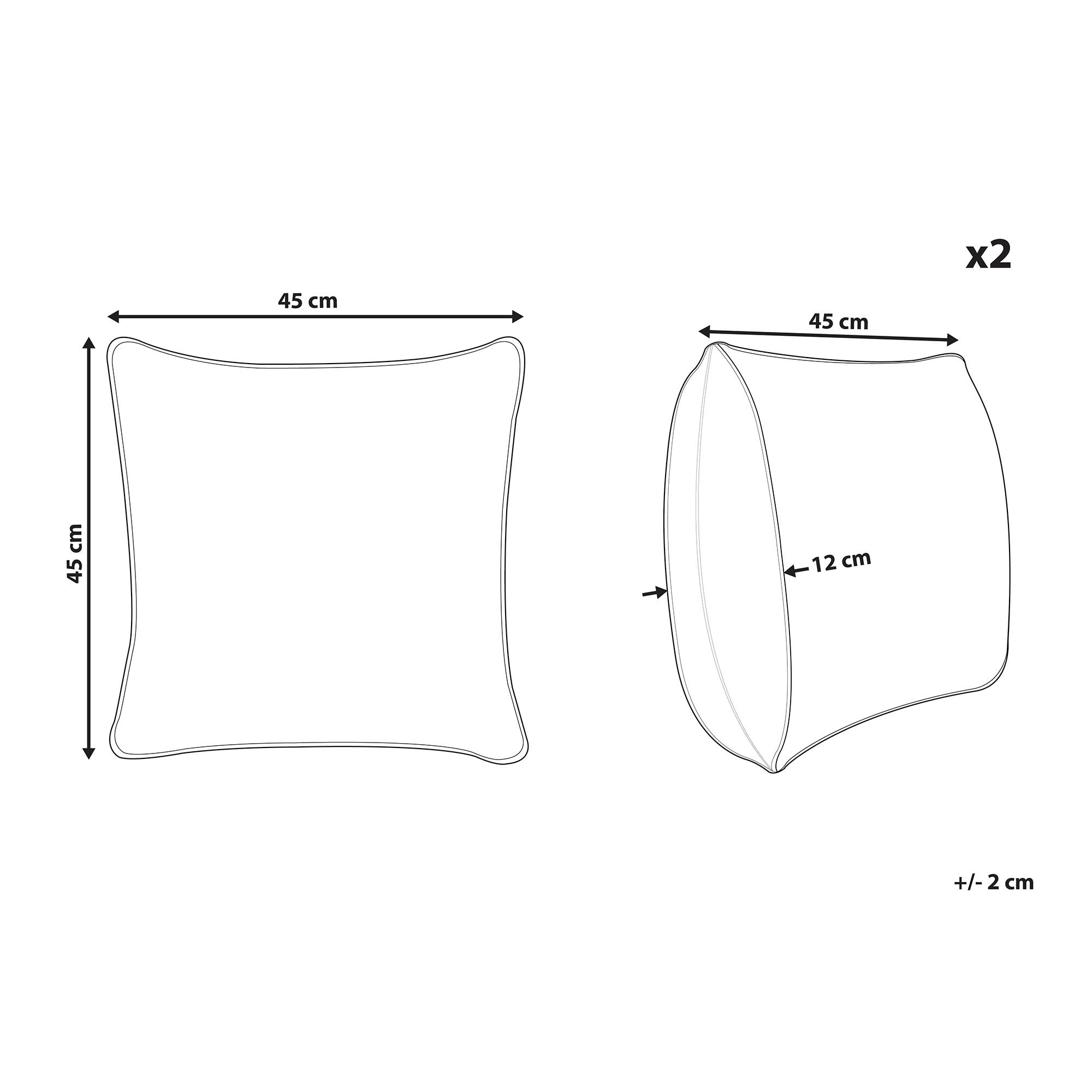 Beliani - Lot de 2 Coussins Décoratifs pour Jardin 45 x 45 cm avec Housse Amovible en Tissu Blanc et Bleu à Motif Effet 3D Beliani - Image 3