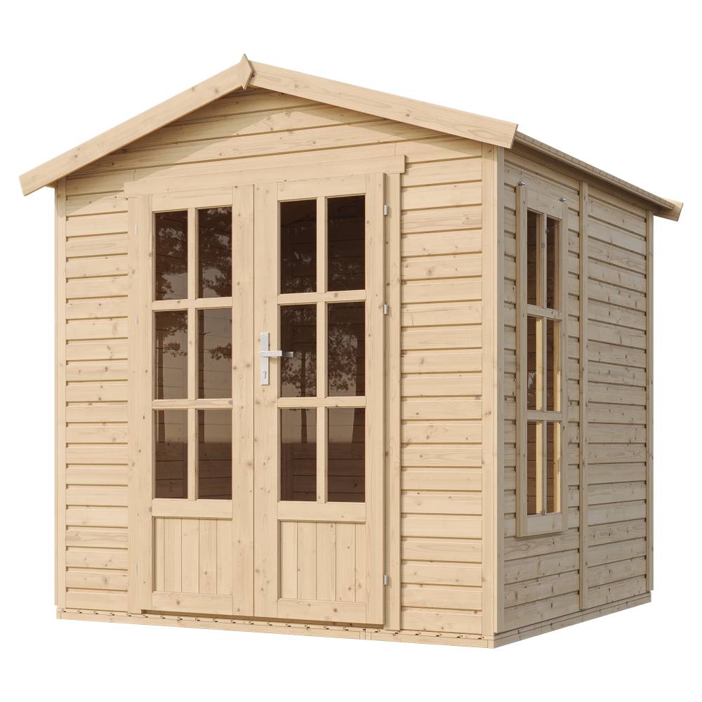 Timbela - Cabane en bois 4 m² / l233xP222xH233 cm avec plancher et bardeaux bitumineux couleur vert - 17 mm d’épaisseur - Timbela M351FB+H351FBGREEN - Image 4