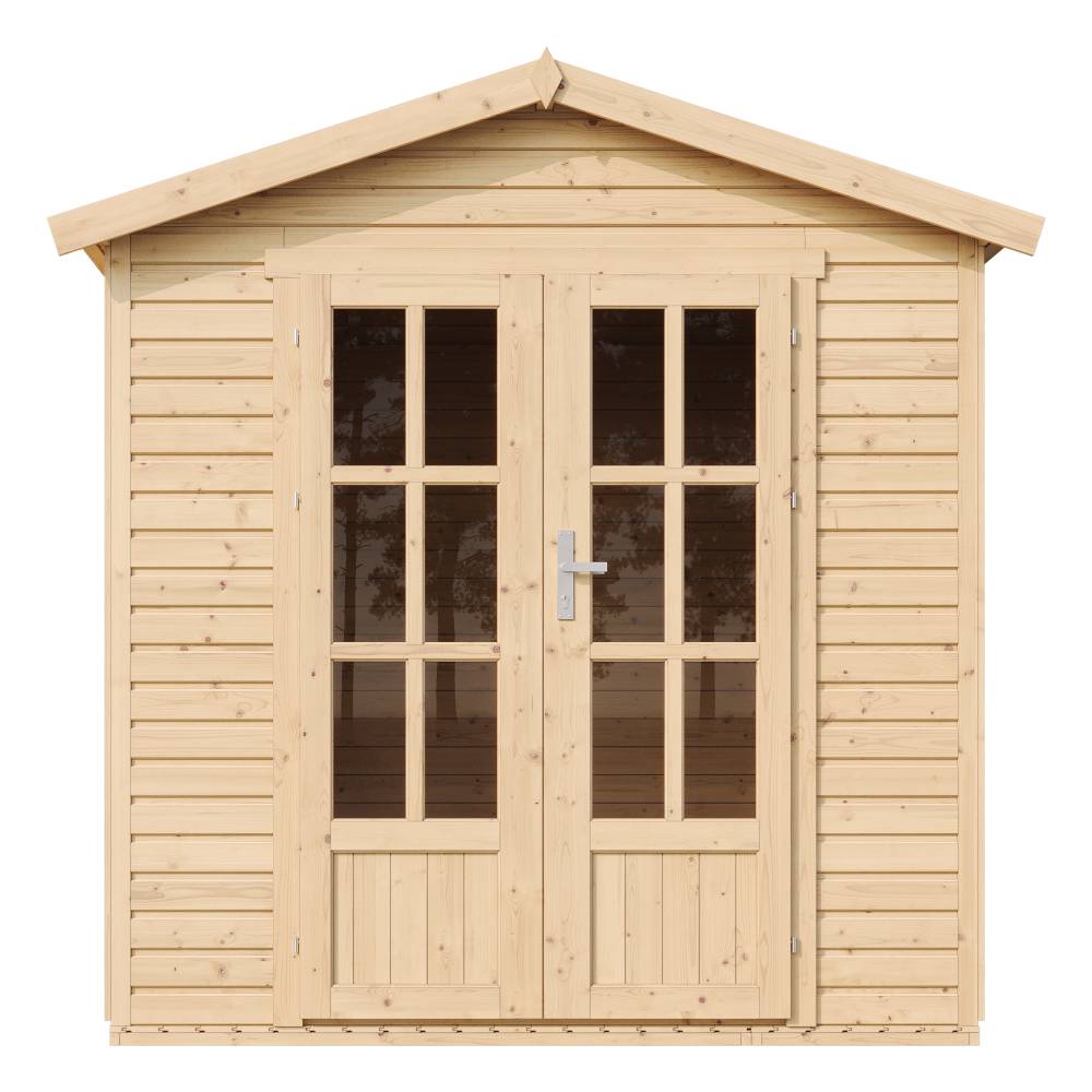 Timbela - Cabane en bois 4 m² / l233xP222xH233 cm avec plancher et bardeaux bitumineux couleur vert - 17 mm d’épaisseur - Timbela M351FB+H351FBGREEN - Image 3
