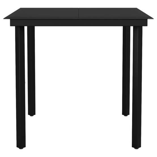 Salon de Jardin 4P Rotin PVC et Acier pour Terrasse Carré Noir – ComfortXL Outdoor Living - Image 6