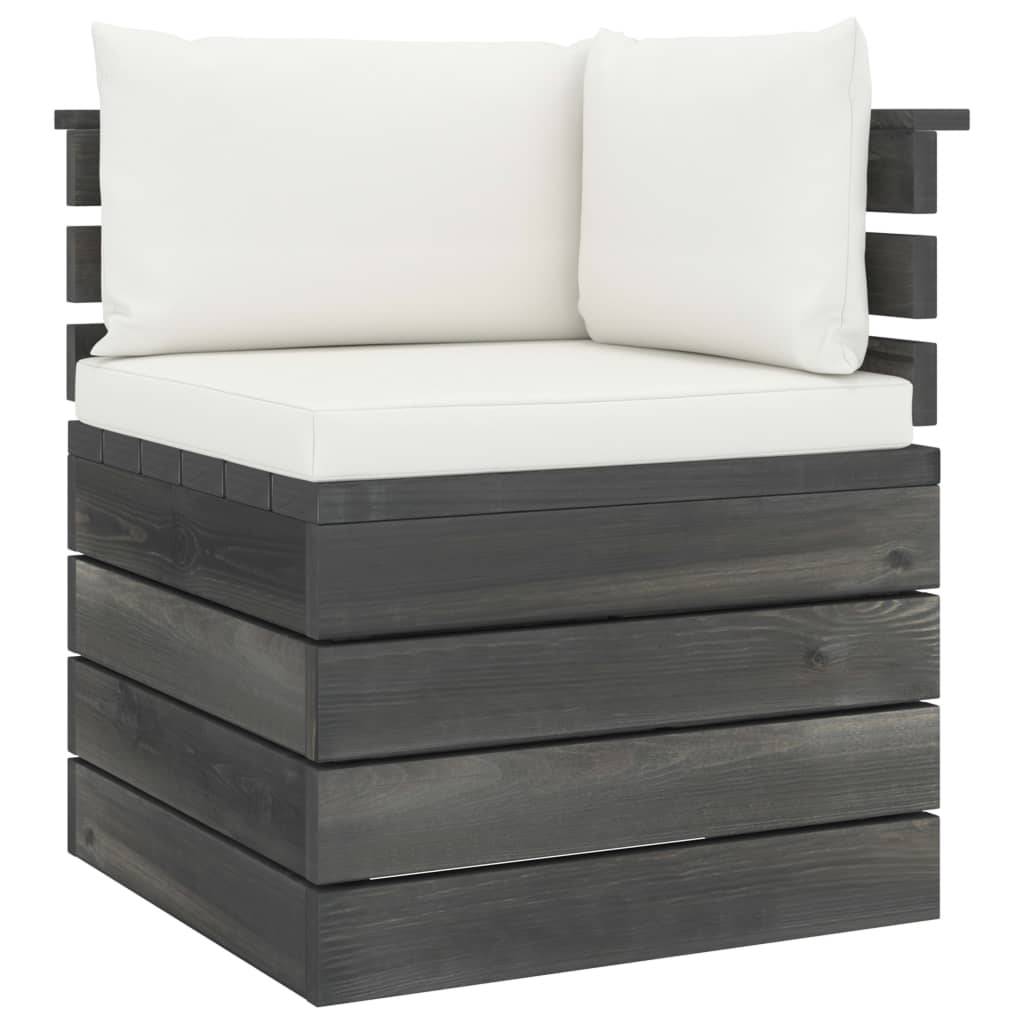 Helloshop26 - Salon de jardin palette meuble d'extérieur ensemble de mobilier 5 pièces avec coussins bois de pin massif - Image 6