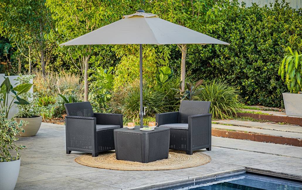 Keter - Salon de jardin Tahiti 2 places avec coussins - Anthracite - KETER - Image 4