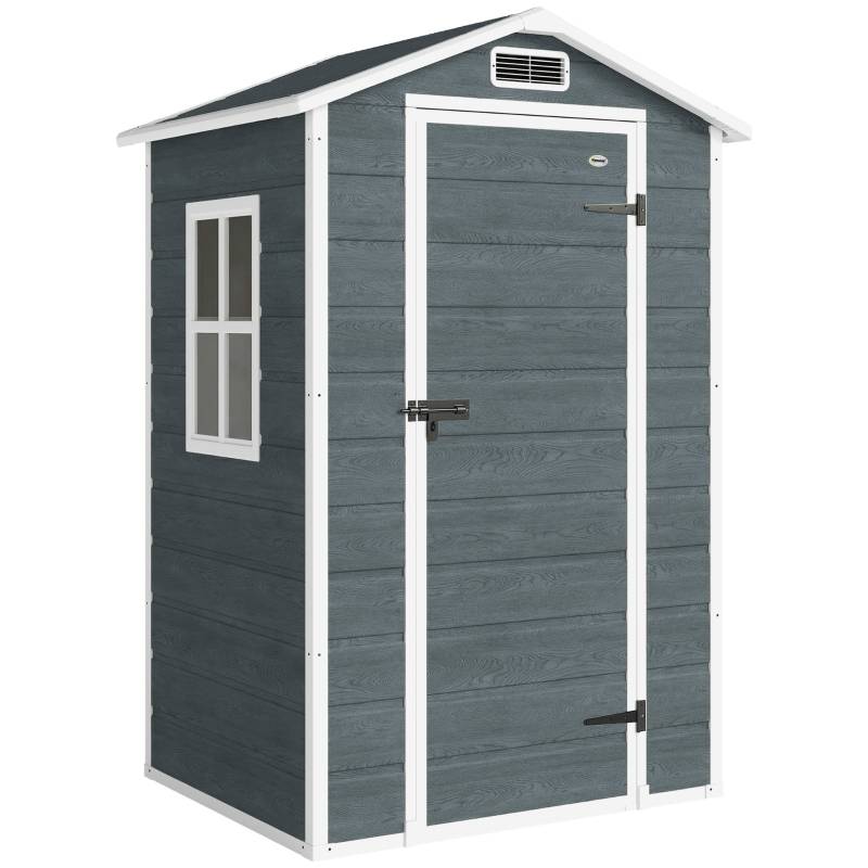 ComfortXL - Abri de jardin en polypropylène pour petit espace avec fenêtre et plancher 128x104x196cm Gris - ComfortXL Outdoor Living - Image 2