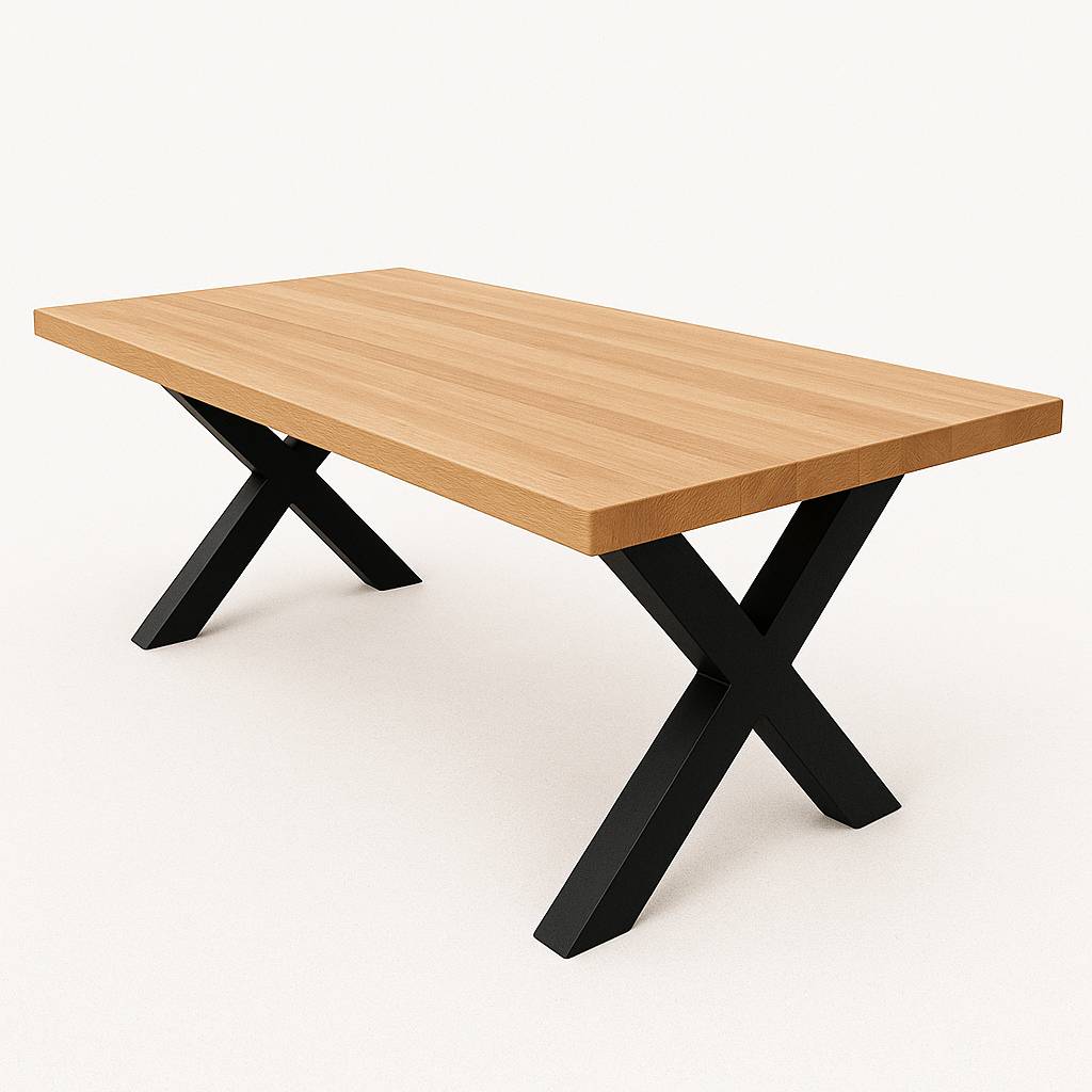 Table à manger élégante en hêtre - Naturel - 150 x 80 cm - Image 1