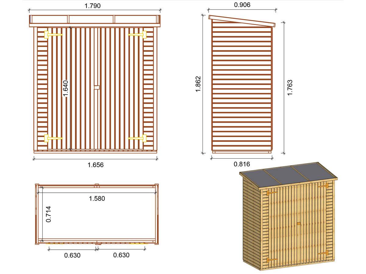 Habitat Et Jardin - Abri Jardin Bois Adossable "lipki " - 1.79 X 0.9 X 1.78/1.87 M  - 1.61 M² - 12 Mm - Avec Plancher -habitat Et Jardin - Image 4